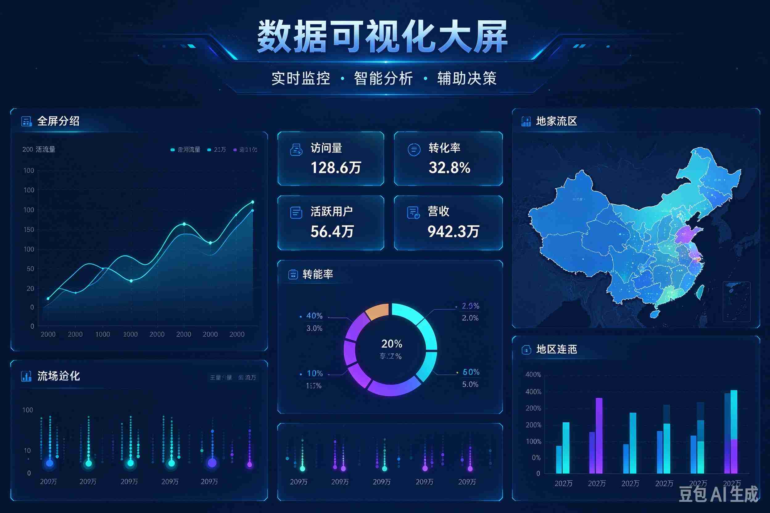 数据可视化大屏预览图